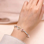 For Friend- You'Re My Favorite Bitch Double Hearts Custom Birthstones Bracelet