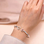 Mother And Daughter Forever Link Double Heart Custom Birthstone Bracelet
