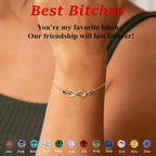 For Friend- The Friendship Between Us Will Extend Infinitely Custom Birthstones Bracelet