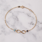 Mother & Daughter Forever Linked Together Infinite Custom Birthstones Bracelet