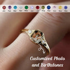 For Love-Photo Birthstone Custom Ring