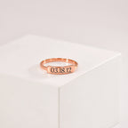For Memorial - Custom Delicate Dainty Bar Date Ring