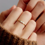 For Memorial - Custom Delicate Dainty Bar Date Ring