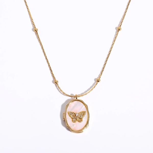 Butterfly Locket Necklace