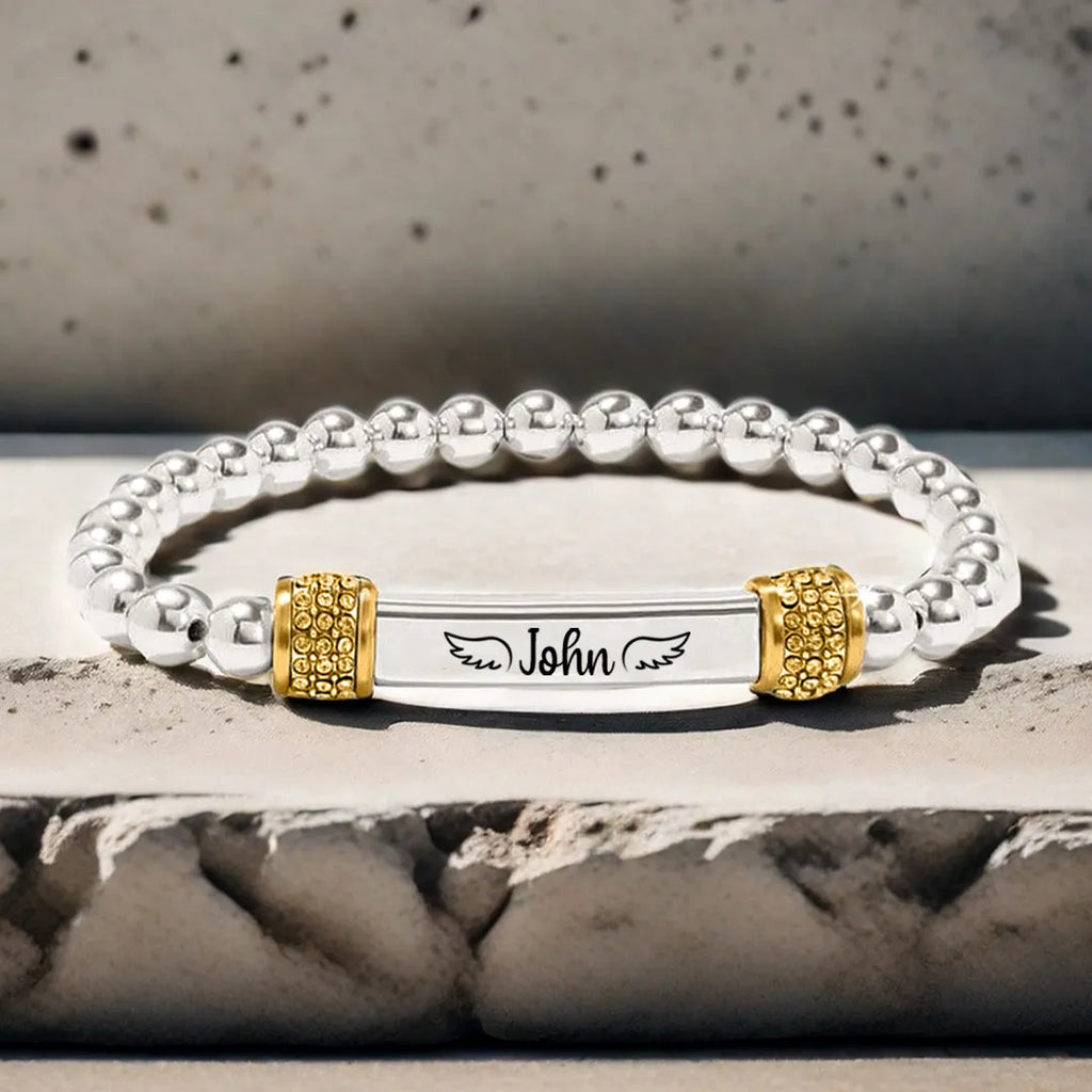 For Memorial - I'm a Wife to a Husband Custom Name Bead Bracelet