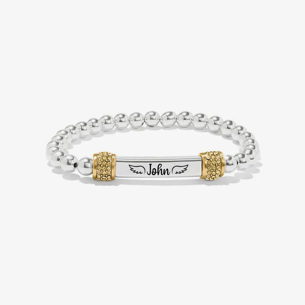 For Memorial - I'm a Wife to a Husband Custom Name Bead Bracelet