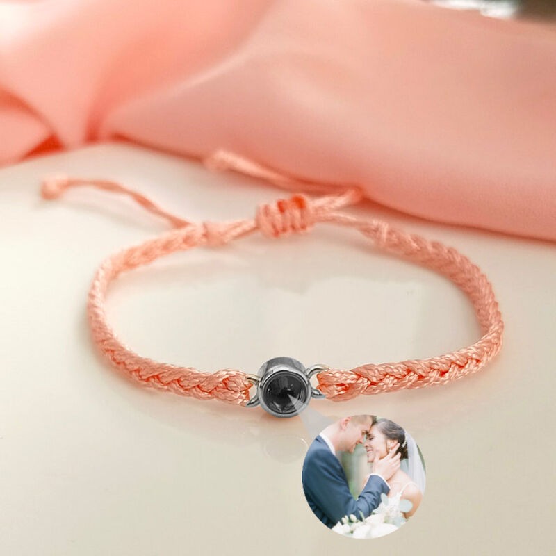 Sterling Silver Personalized Rope Picture Projection Bracelet Sincere Gift