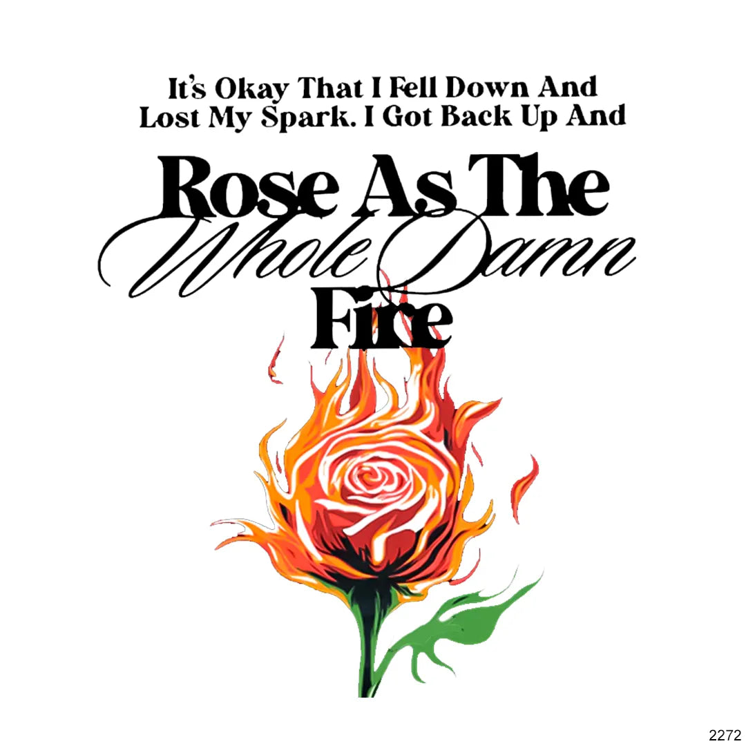 Burned And Survived Engraved Black Rose Ring