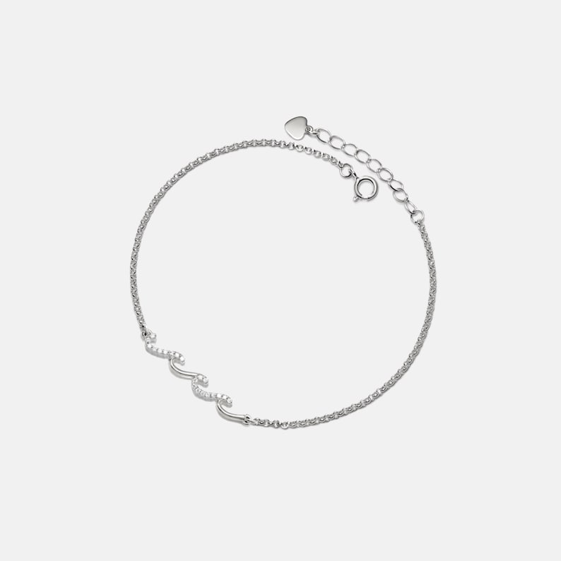 Healing Is Not Linear Minimalist Wave Bracelet