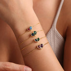 Valentine'S Day Pre-Saleforever Linked Together Custom Heart Birthstones Bracelet