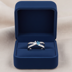 For Love - Custom Promise Two Heart Birthstone Ring