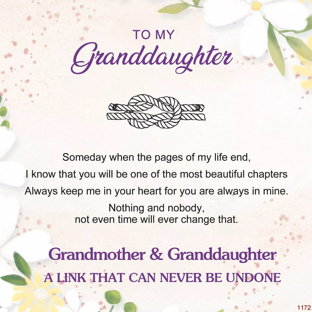 Grandmother & Granddaughter A LINK THAT CAN NEVER BE UNDONE Bracelet