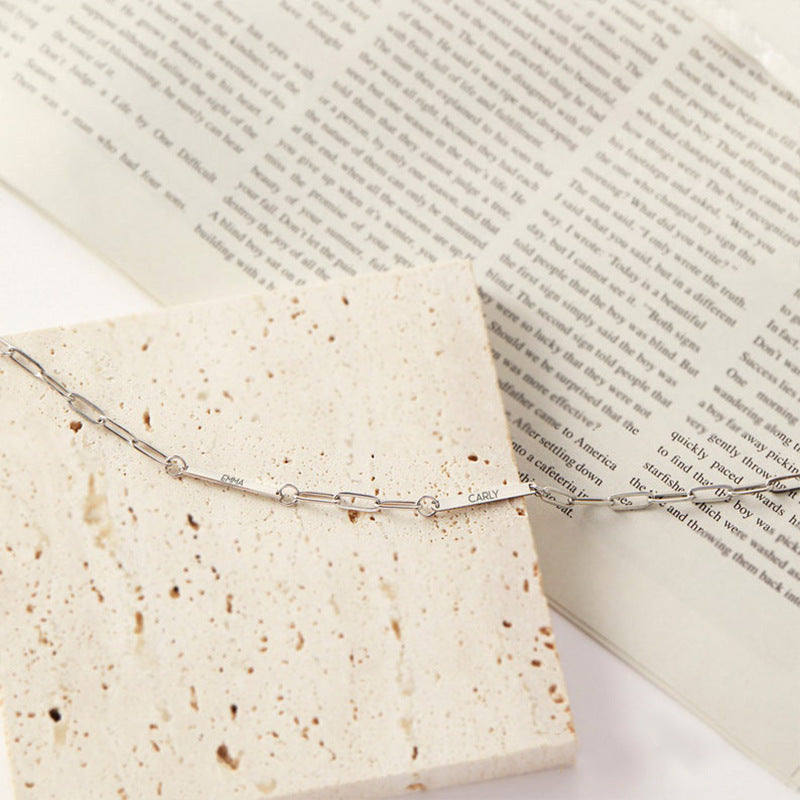 Minimalist Paperclip Personalized Name Necklace