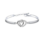 Mother & Daughter Forever Linked Together Double Heart Bracelet