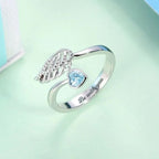 For Memorial - Customized Angel Wing by My Side Ring