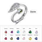For Memorial - Customized Angel Wing by My Side Ring