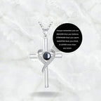 Heart -Shaped Cross Bible Verse Projection Necklace