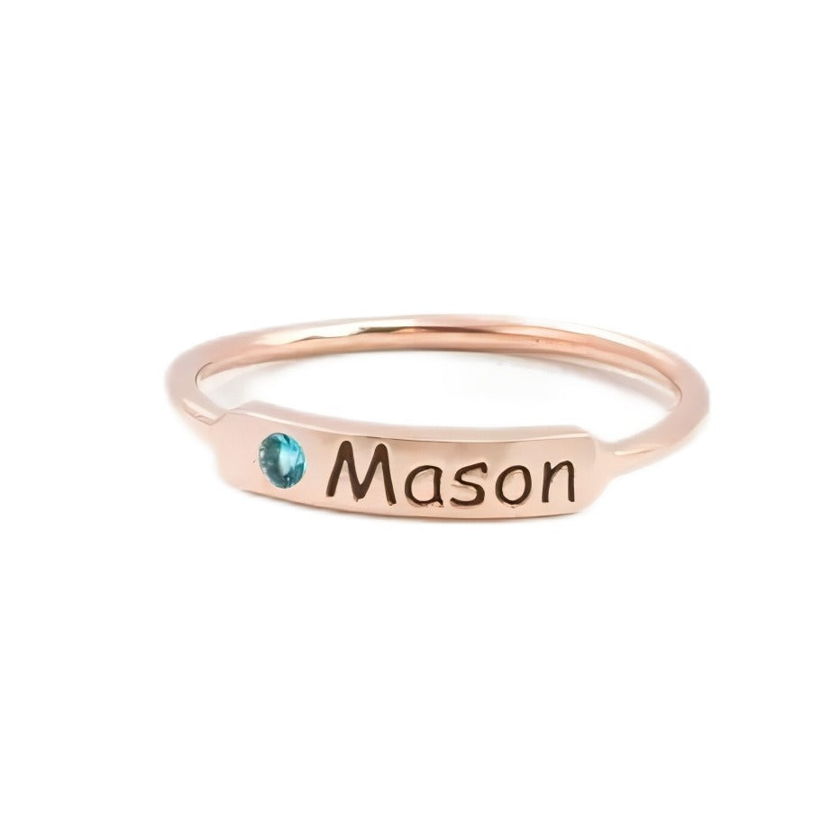 For Memorial - Custom Name & Birthstone Ring