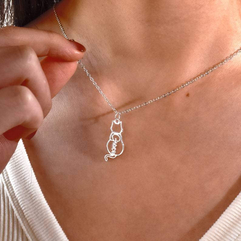 Personalised Cat Name Necklace