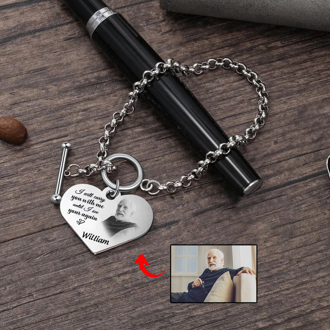 For Love - Photo Name Custom Love Chain Bracelet