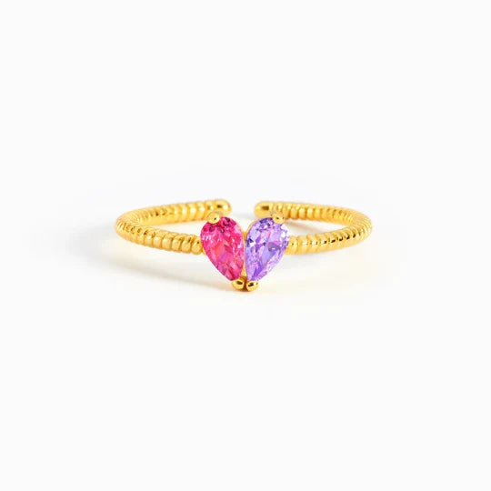 For Love - Partners In Love Heart Custom Birthstone Ring