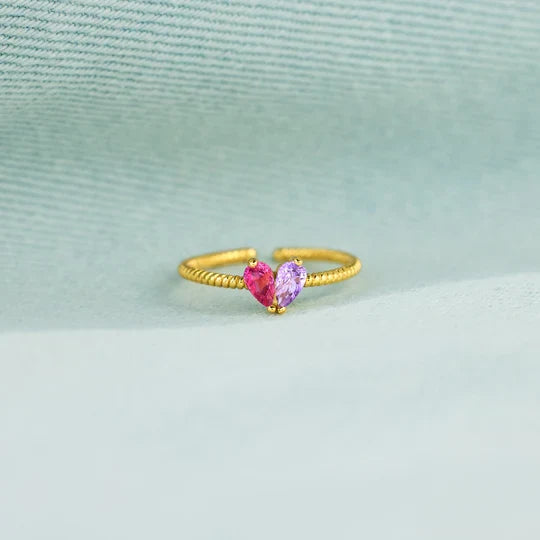 For Love - Partners In Love Heart Custom Birthstone Ring