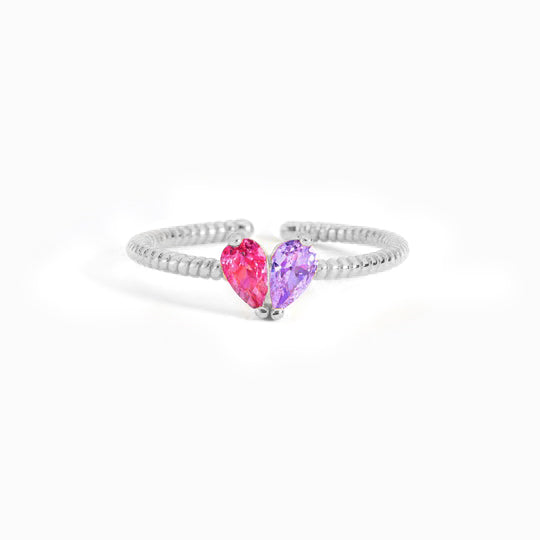 For Love - Partners In Love Heart Custom Birthstone Ring