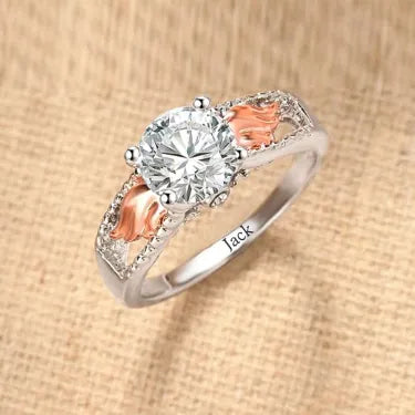 For Memorial - Even Death Can't Stop Me From Loving Him Wings Name Custom Ring
