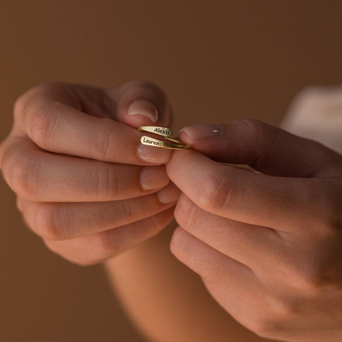 For Love - Custom Engraved Open Style Ring