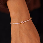 I Am Enough Pavé Heart Bracelet