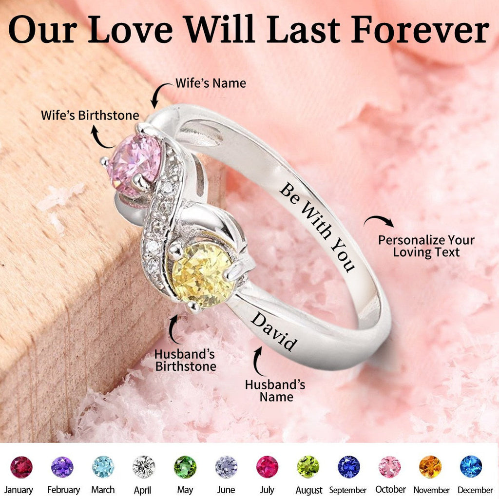 Our Love Will Last Forever Customized Birthstone Ring