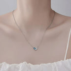 For Love - Interlocking Heart Diamond Necklace