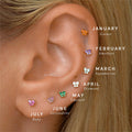 Butterfly Birthstone Stud Earrings