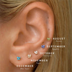 Butterfly Birthstone Stud Earrings