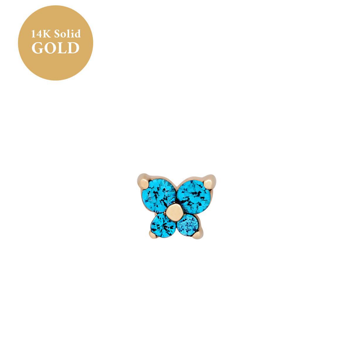 Butterfly Birthstone Stud Earrings