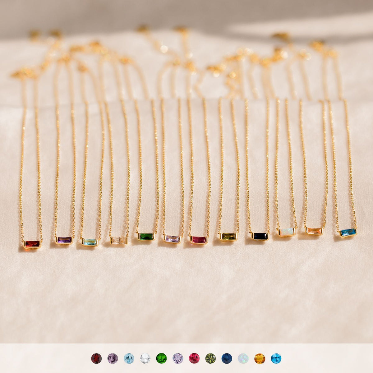 Custom Minimalist Birthstone Bar Necklace
