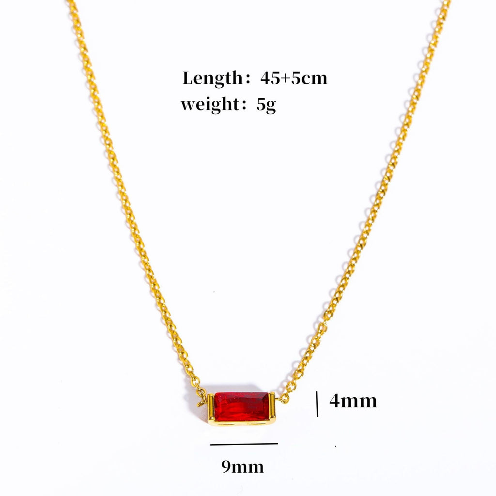 Custom Minimalist Birthstone Bar Necklace