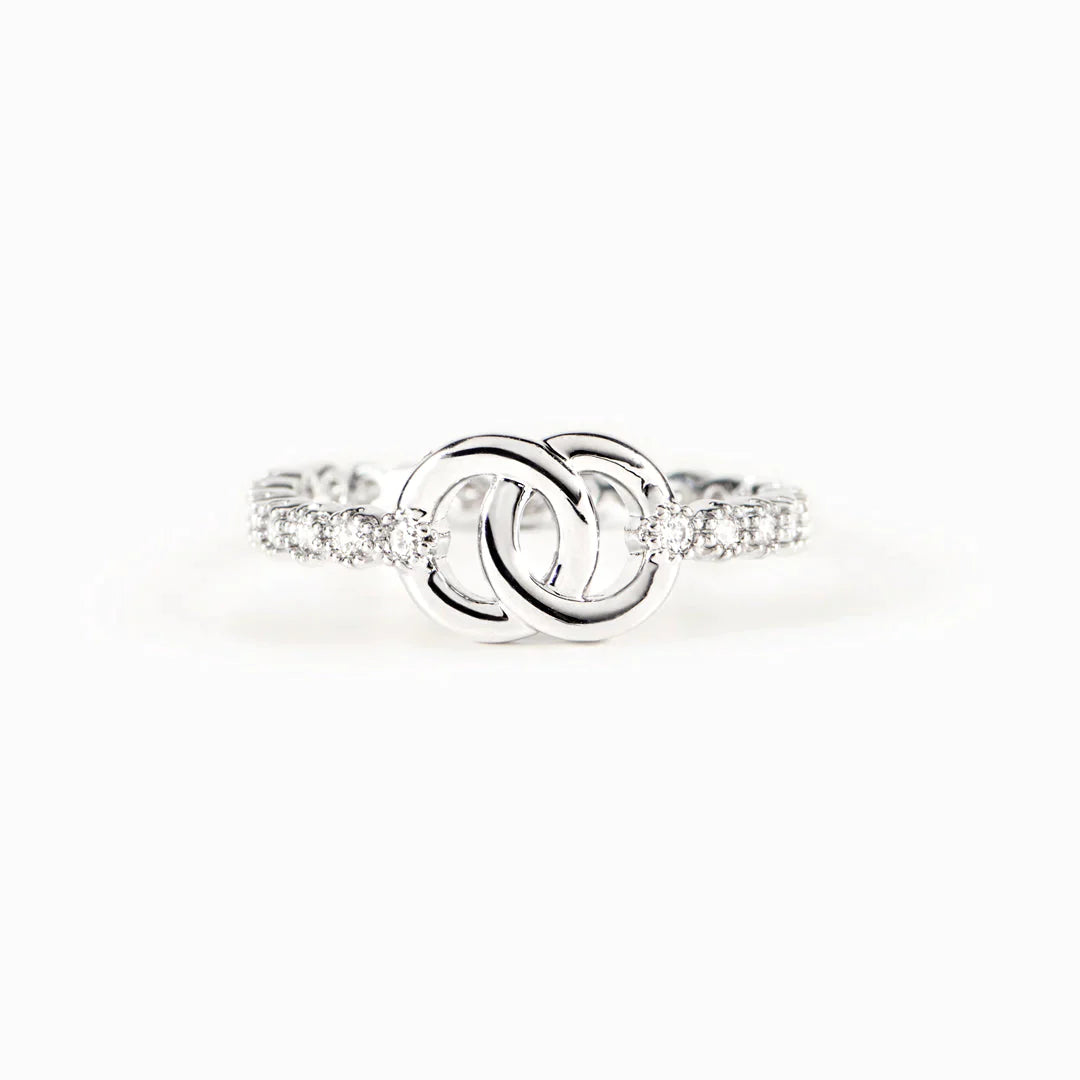 Mother Daughter Bond Matching Pavé Interlocking Ring