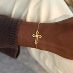 My Small Circle Of Female Friends Hollow Out Cross Bracelet