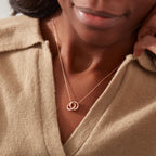 925 Sterling Silver Mother & Daughter Bond That Links Us Together Interlocking Necklace