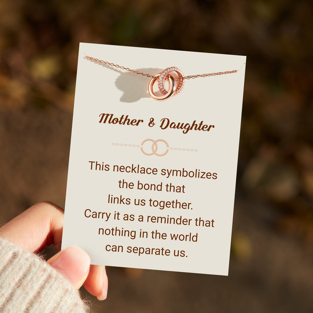 925 Sterling Silver Mother & Daughter Bond That Links Us Together Interlocking Necklace