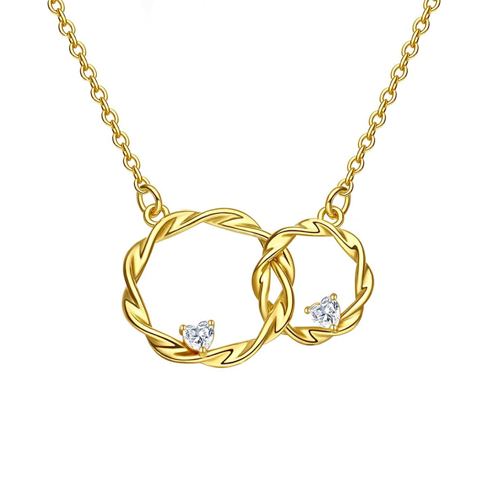 For Unbiological Daughter - We Are Forever Linked Together Double Circle Necklace