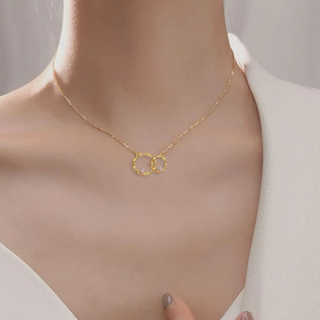 For Bonus Daughter - We Are Forever Linked Together Double Circle Necklace