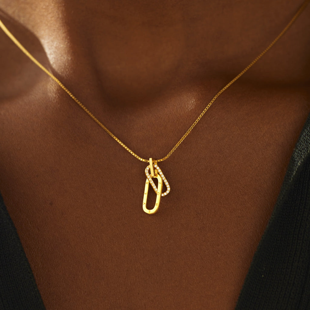 You're Never Alone Emotional Support Rectangle Interlocking Necklace