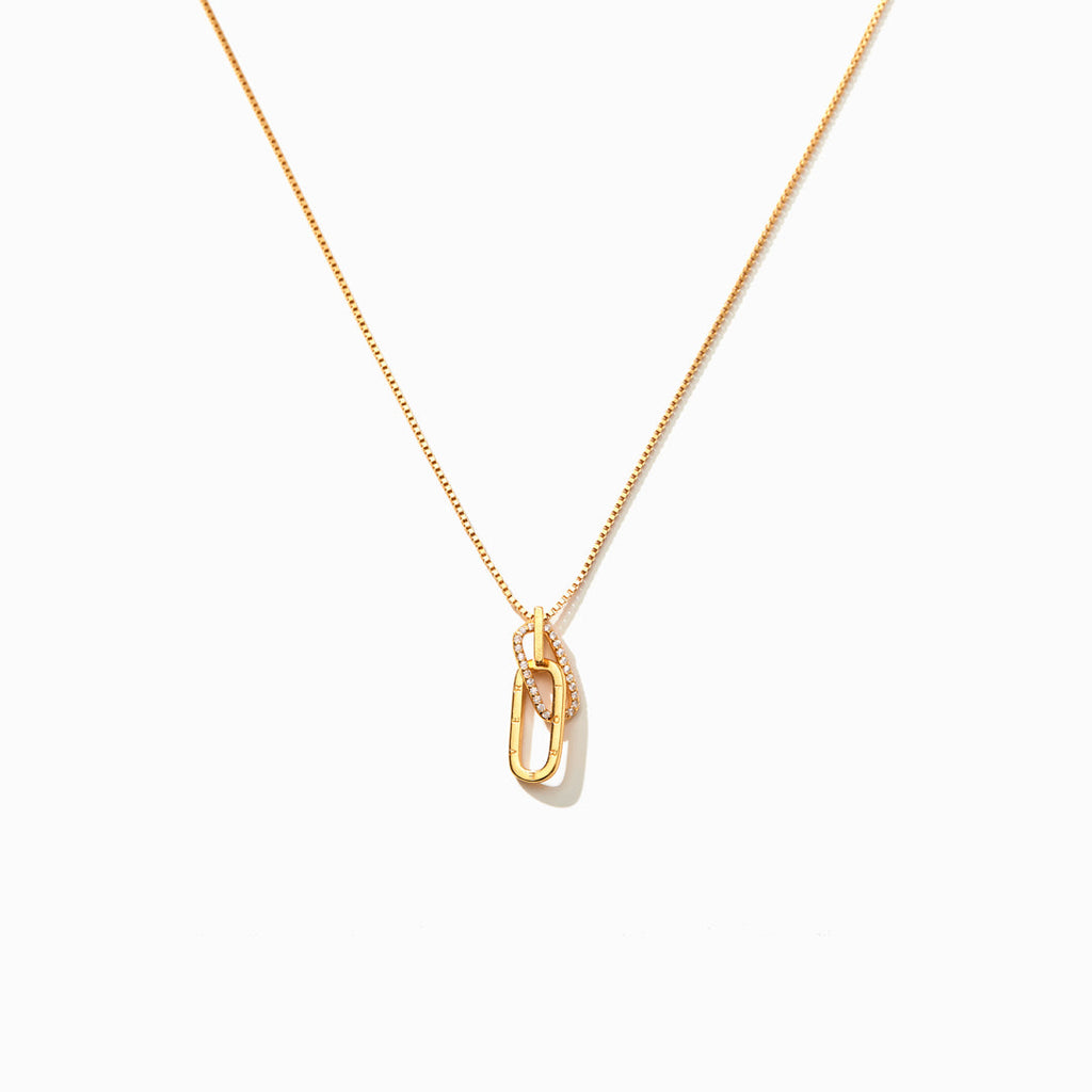 You're Never Alone Emotional Support Rectangle Interlocking Necklace