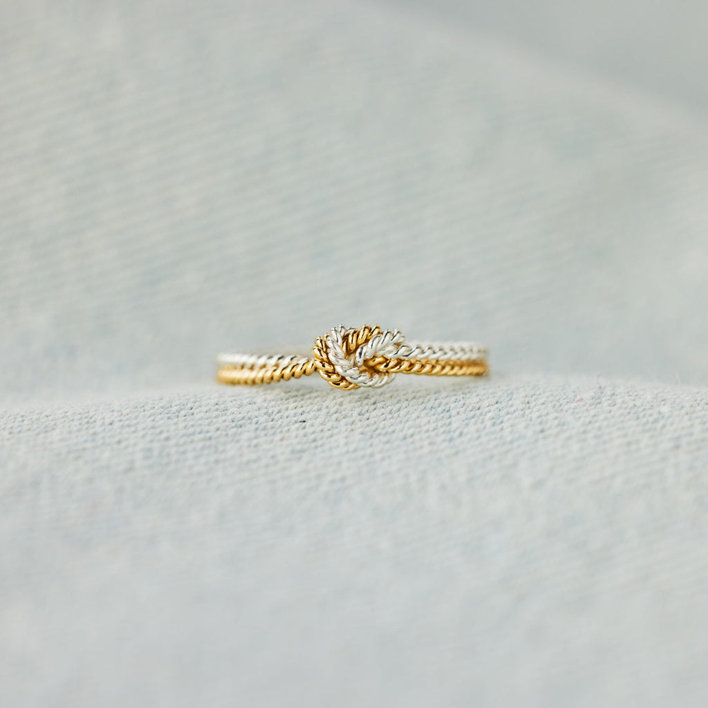 Bond That Links Us Matching Handcrafted Two Strand Knot Ring