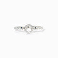 925 Sterling Silver Good Times And Bad Times Emotional Support Pavé Open Circle Ring
