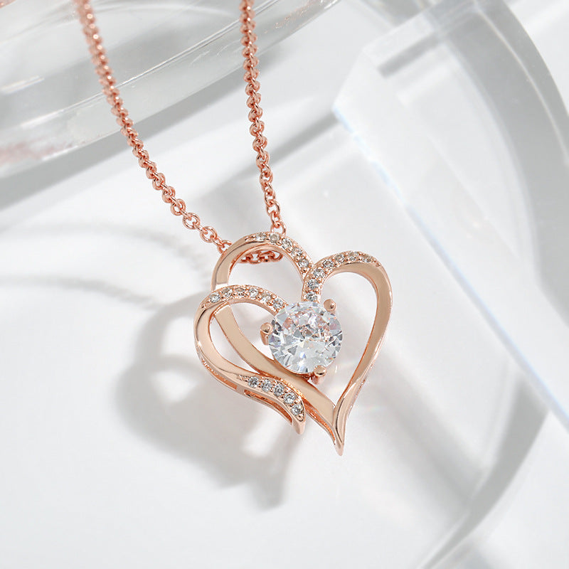 For Daughter -I Love You Forever Heart Diamond Necklace