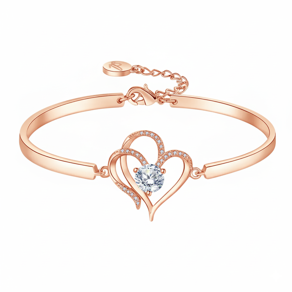 To My Granddaughter- We Are Connected By Heart Diamond Bracelet