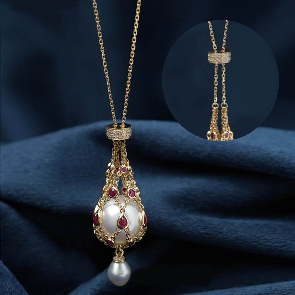 60% OffPearl & Gemstone Lavalier Pendant